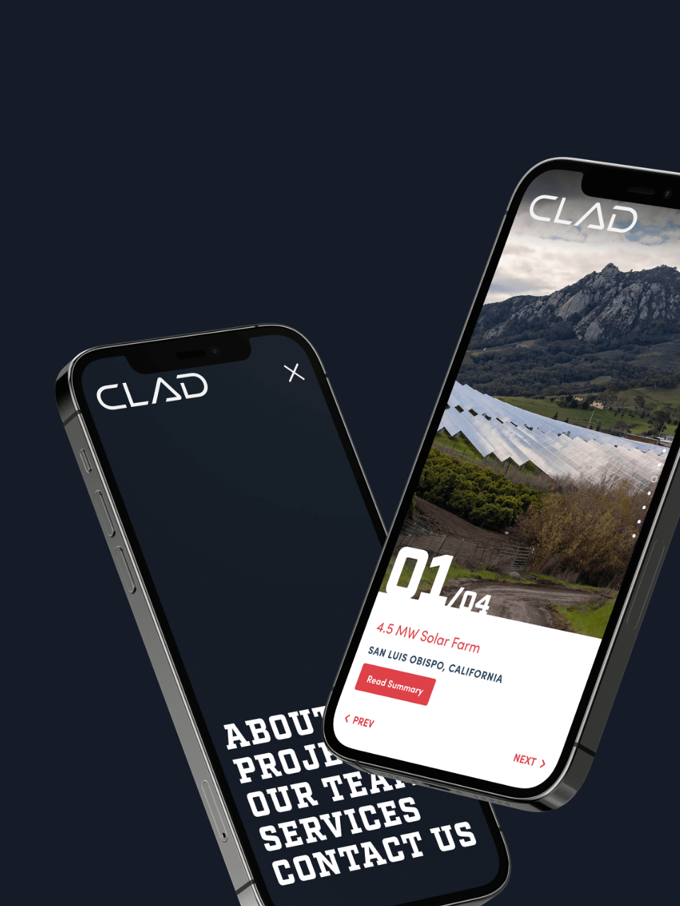 CLAD website displayed on mobile phone