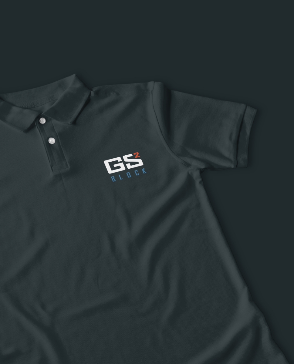 GS2 Block logo on shirt