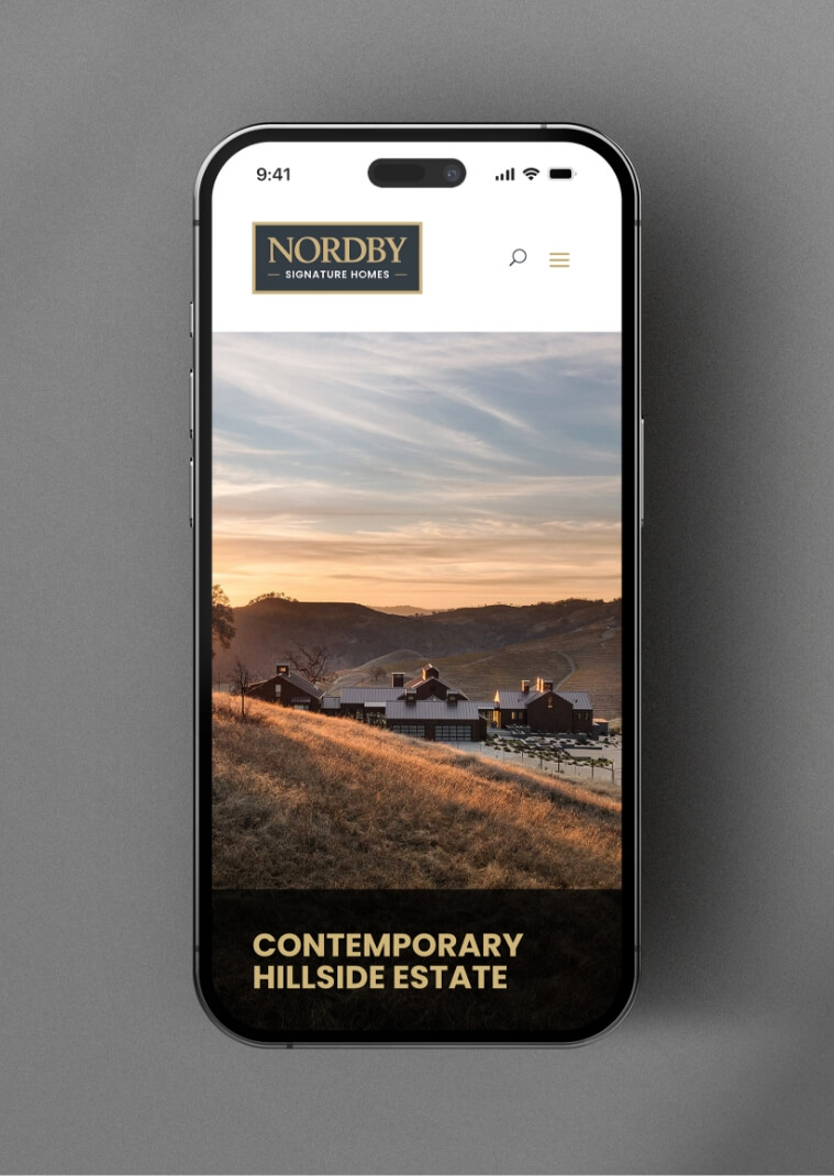 Nordby website displayed on phone