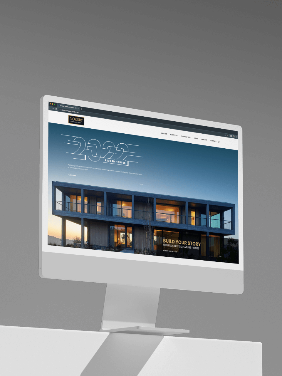 Nordby Signature Builders website on desktop screen